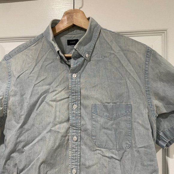 J Crew Faded Jean Button Up Short Sleeve - Medium - $30 - Picture 1 of 9